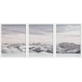 thumbnail image 1 of PixonSign Framed Wall Art Collage Print Gallery Set Purple-Hued Mountain Landscape Nature Wilderness Photography Realism Landscape Relax/Calm Pastel for Living Room, Bedroom, Office - 12"x16"x3 WHITE, 1 of 6