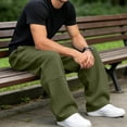 thumbnail image 5 of Moocorvic Men's Wide Leg Baggy Sweatpants, Elastic Drawstring Waist, Relaxed Fit Casual Sweat Pants for Streetwear Lounge Daily Gym Hangout Wear, 5 of 7