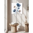 thumbnail image 6 of Wall Art Prints, Navy Blue Floral Framed Canvas Prints for Bedroom Living Room Bathroom Office, Watercolor Flowers Farmhouse Gallery Wrap Wall Art Poster for Gifts Home Decor 20"x20", 6 of 9