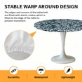 thumbnail image 2 of Elastic Fitted Round Tablecloth, Navy Blue Spring Floral Waterproof Stretch Table Cover for 45"-54" Tables, Farmhouse Flowers Elegant Pastoral Washable Outdoor Tablecloths for Patio, Picnic, Camping, 2 of 9
