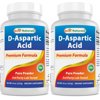 2 Pack Best Naturals D-Aspartic Acid Pure 8 Oz Powder | Testosterone Booster