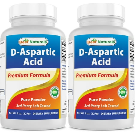 2 Pack Best Naturals D-Aspartic Acid Pure 8 Oz Powder | Testosterone Booster