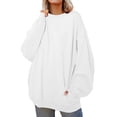 thumbnail image 1 of HNMKIU Chemise à Manches Longues pour Femmes Chandail en Molleton Imprimé Quotidien Chandail Long Imprimé Lettre Col Rond Imprimé Chandail à Capuche Planche à Roulettes pour Femmes Blouse, 1 of 4