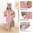 thumbnail image 3 of FORMRS Wearable Blanket Hoodie with Sleeves for Kids Cozy Flannel Sweatshirt, Pink Christmas House, 3 of 7