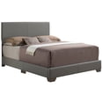 thumbnail image 2 of Contemporary Home Living Solid Faux Leather Upholstered Panel Full Bed - 81" - Gray, 2 of 3