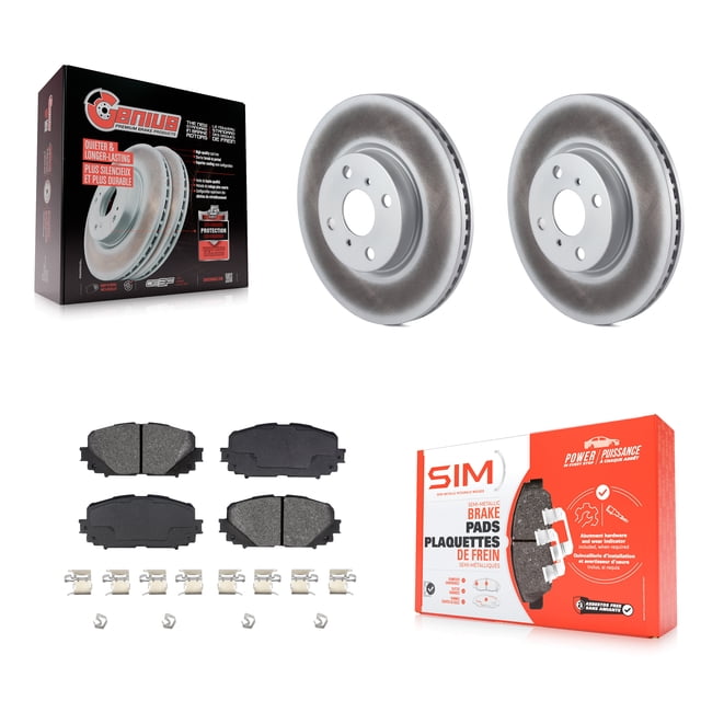 Transit Auto Front Coated Disc Brake Rotors and Semi-Metallic Pads Kit for Car Toyota Yaris KGS-100470