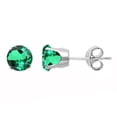 thumbnail image 2 of V3 Jewelry®14KT White Gold with Emerald Stud Earrings, 2 of 3