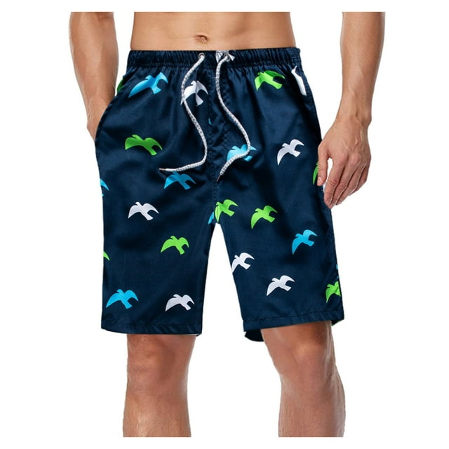 Shorts de Bain Imprimés d'Été pour Hommes avec Poche à Cordon pour Tenue de Plage Décontractée