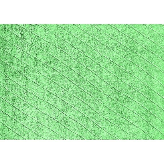 Ahgly Company Indoor Rectangle Solid Emerald Green Modern Area Rugs, 5' x 8'