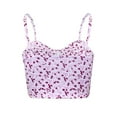 thumbnail image 6 of Wycnly Summer Saving Camisole for Women Tank Tops Going out Slim Spaghetti Strap Corset Cropped Top Cute Floral Print Sleeveless T-shirt Ladies Sleeveless Shirt, 6 of 6