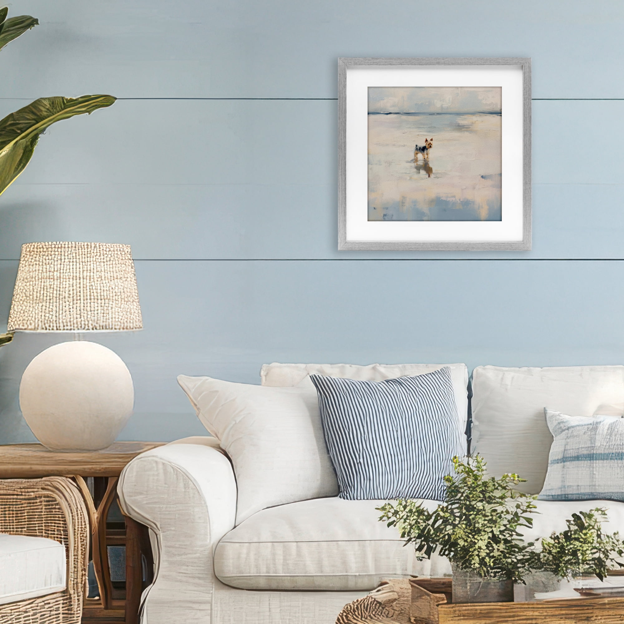 Stupell Industries Quiet Moment By The Sea Gray Framed Print Under Glass, design by Svetlana Aleynikova