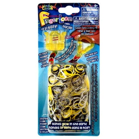 Rainbow Loom Finger Loom Yellow Rubber Band Crafting Kit, 1