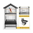 thumbnail image 3 of 65.7 Inch Large Double BridCage, Metal Bird Fight Cage with Wheels, 4 Perches, 4 Feed Bowls, Storage Shelves for Parakeet Conure, Cockatoo, 3 of 5