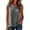 Grey, variant on XFeng Women Round Neck Button Front Sleeveless Blouse, Ruffle Hem Loose Casual Tank Top