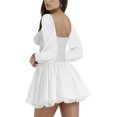 thumbnail image 3 of KelaJuan Women Long Sleeve Corset Dress Casual Solid Color Party Mini Dress for Beach Cocktail Club Streetwear, 3 of 6