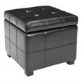 thumbnail image 1 of Safavieh Pouf de Rangement en Cuir Touffeté William en Noir, 1 of 5