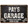 thumbnail image 1 of PAT'S Garage Black Grunge Sign 8 x 12 High Gloss Metal 208120005022, 1 of 1