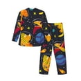 thumbnail image 2 of Bingfone Men'S Pajama Set 2 Piece Loungewear Pjs, Long Sleeve With Pajama Pants-Dinosaurs In Space, 2 of 9