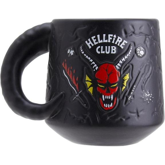 Stranger Things 13oz Large Black Hellfire Club Mug & Sticker