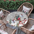 thumbnail image 4 of Round Table Cloth with Elastic Fitted Edged, Xmas Trees Rabbits Squirrels Waterproof Tablecloth for 45"-54" Tables Winter Snowmen Snowflakes Wipeable Indoor Table Cover for Kitchen Picnic Camping, 4 of 9