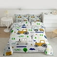 thumbnail image 2 of jejeloiu Cute Cartoon Excavator Bedding Comforter Set,Construction Vehicles Twin Comforter Sets,Orange Gray Green Bedding Set For Boys Kids,Breathable Home Decor Reversible,2 Pieces, 2 of 8