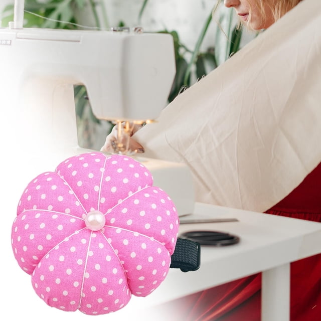 Durable Wrist Pin Cushion with Elastic Strap for Embroidery Home Sewing Tool PInk