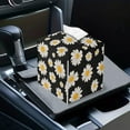 thumbnail image 7 of POLERO White Daisy Tissue Box Cover Square, Waterproof PU Leather Car Tissue Holder Facial Napkin Organizer Fashion Decorative on Table and Bathroom, Office, 7 of 7