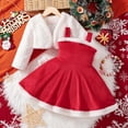thumbnail image 1 of SUXIAN Christmas Outfit Velvet Toddler and Little Girls Dress with Jacket Winter Holiday Party Outfit for Children Festive Two Piece Red 4-5 Years, 1 of 6