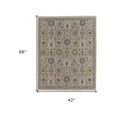thumbnail image 3 of 4' X 6' Tan Brown and Gray Wool Oriental Hand Knotted Area Rug With Fringe, 3 of 9