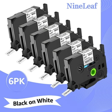 NineLeaf 6 Pack Compatible for Brother P-touch TZe-231 TZe TZ Tape TZ-231 12mm 0.47 White Label Tape