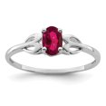 thumbnail image 1 of 925 Sterling Silver Created Ruby Ring Birthstone July Gemstone, 1 of 11