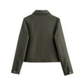 thumbnail image 5 of FRSASU Women's New Jacket Fashion Casual Long Sleeve Casual Zip up Loose Coat Top Army Green L(L), 5 of 9