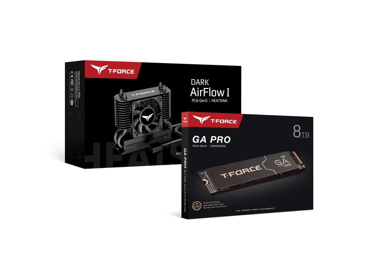 Team Group T-FORCE GA PRO M.2 2280 8TB PCIe Gen5.0x4 with DRAM CACHE with NVMe 3D NAND Internal Solid State Drive (SSD) TM8FGL008TTC133