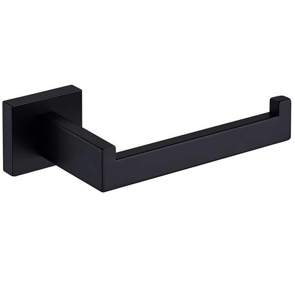 Bathroom Wall-Mount Single Post Toilet Paper Holder Rustproof Tissue Roll Dispenser in Matte Black