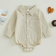 thumbnail image 2 of Timegard Toddler Baby Clothes Boy Girls Newborn Plaid Onesie Infant Long Sleeve Button up Rompers, 2 of 8