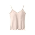 thumbnail image 2 of Xixinqiwan Women Seamless Fitted Camisole Spaghetti Strap Silk Cami Tops Stretchable Knit Tank Undershirt for Layerling, 2 of 3