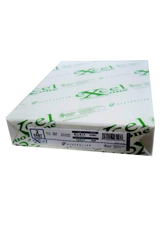 Carbonless Paper 2-part Bright White / Canary 8 1/2 X 11 by Excel Glatfelter - 1 Ream / 500 Sheets (250 Sets)