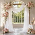 thumbnail image 1 of Tela para colgar arco de boda, 28 x 19 pies, telón de fondo de tela de gasa transparente, 1 panel de cortinas blancas para decoración de ceremonia de boda, cortina decorativa de arco para fiesta de, 1 of 4