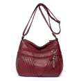 thumbnail image 3 of Bolso de hombro de piel sintética para mujer, moda 2024, bolsos de color liso, bolsos de mujer, bolsos de diseñador con múltiples cremalleras, bolso cruzado para mujer, 3 of 5