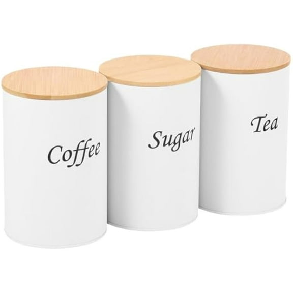 Tea Canister | 3 Pieces 1200ml Food Canister Organizer | Coffee Sugar Tea Storage Container Jars,for Candy Oats Flour Creamer Salt Kitchen