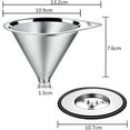 thumbnail image 4 of Pour Over Coffee Dripper Stainless Steel Slow Drip Coffee Filter Metal Cone Paperless Reusable Single Cup Coffee Maker 1-2 Cup With Non-slip Cup Stand and Cleaning Brush, 4 of 8