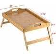 Homritus Bed Tray Table with Folding Legs and Breakfast Tray Bamboo Bed