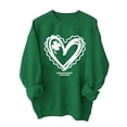 thumbnail image 2 of Uootdi Hauts pour Femmes Manches Longues Col Rond Imprimé Graphique Fête de la Saint-Patrick Festivals Sorties Week-Ends Chandails en Molleton Confortables Cadeau, 2 of 6