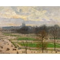 thumbnail image 2 of Pissarro, Camille 32x26 Black Ornate Wood Framed with Double Matting Museum Art Print Titled - The Garden of the Tuileries on a Winter Afternoon, 2 of 4