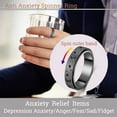 thumbnail image 3 of Bague Anti-Anxiété pour Femmes Bague Tournante Jouets Fidget Adultes Bague Fidget Anneaux Tournants Acier Inoxydable Anneaux Fidget Bague Fidgit Hommes Lune Étoile Noir Taille 6, 3 of 12