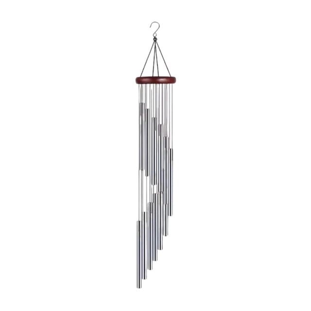 Campana de viento de resonancia profunda con tubos de aluminio engrosados, campana de viento grande para exteriores plata