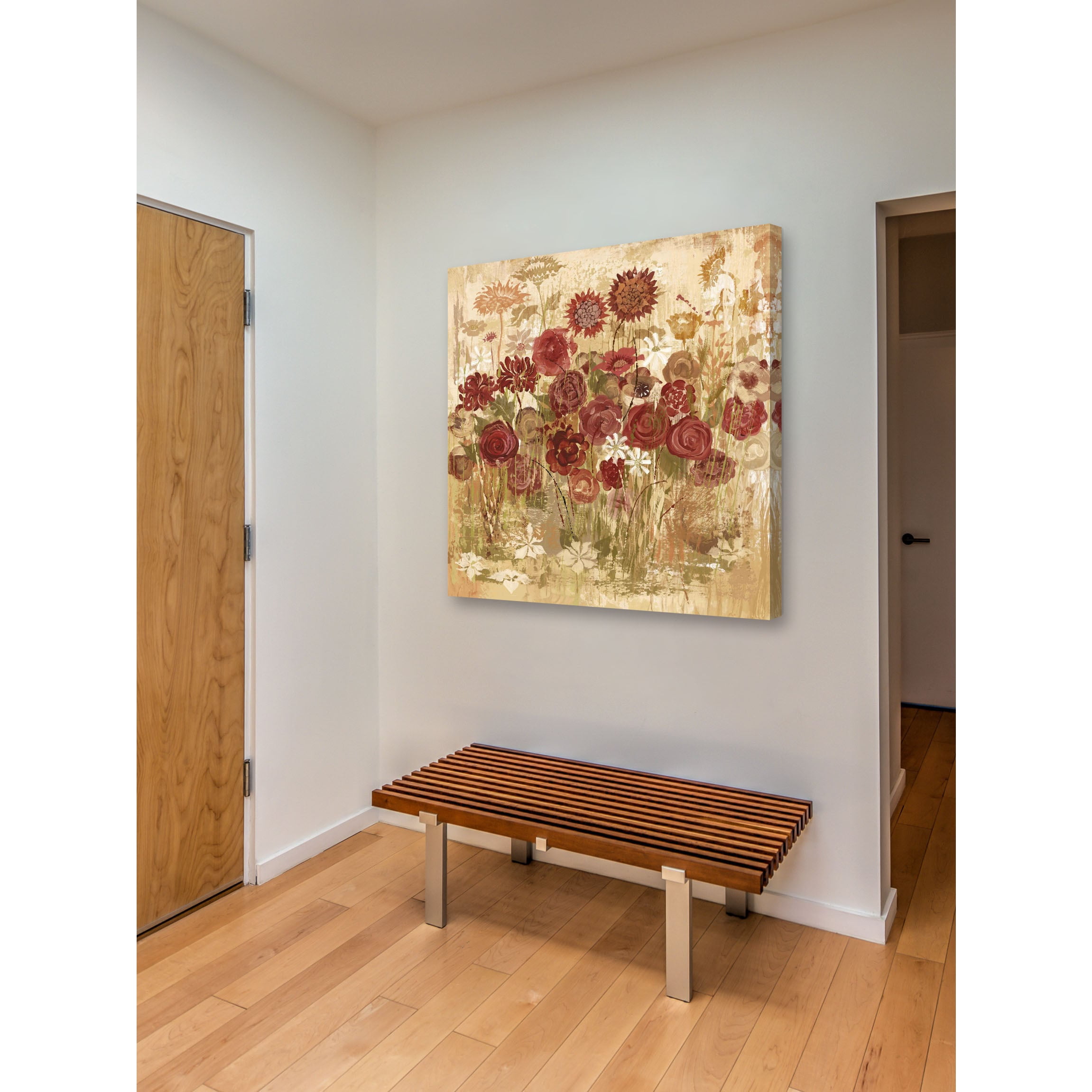 Marmont Hill "Floral Frenzy Burgundy V" Painting Print on Canvas