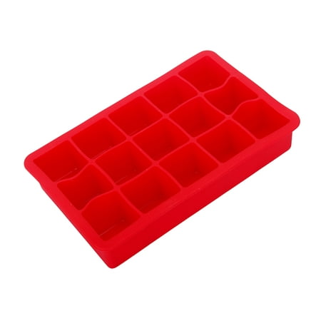 

15 Cavities Ice Cube Cake Mold DIY Silicone Ice Brick Mould for Ice Jelly Cupcake Fondant (Red)