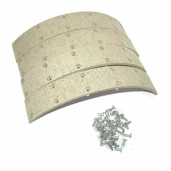 TAURISH Brake Shoe Lining Kit With Rivets for Massey Ferguson 35 35X 135 240 Tractor, 4-Pack