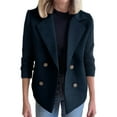 thumbnail image 2 of Antinious Womens Plus Size Blazer Women Notch Lapel Short Coat,Warm Trench Coat,Casual Winter Coats for Women,Navy,XXL, 2 of 5